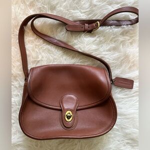 Coach brown leather crossbody bag